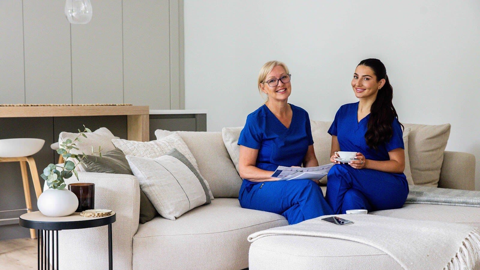 Rachael and Sofia in the clinic lounge